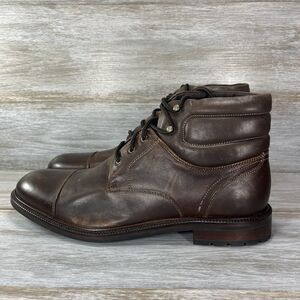 Johnston & Murphy Mens J&M 1850 Brown Leather Cap Toe Ankle Boots Size 10.5